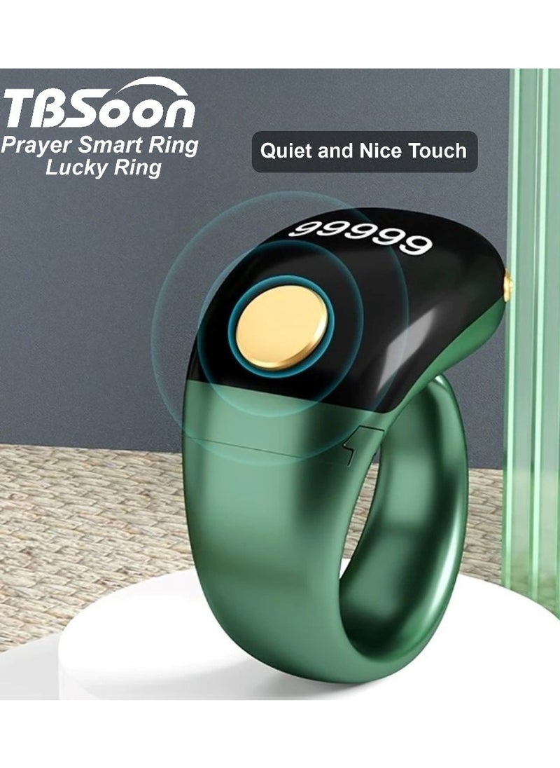 Lightweight Prayer Smart Ring, Lucky Ring, Tasbih Counter, Large Battery, OLED Display,Digital Watch Ring,Tasbeeh Beads Ring,Electronic rosary,Forgiveness Ring, Ramadan Gift,Eid al-Fitr,Daily Wear & Gift Giving,for Man & Women,TBSoon iQIBLA Zikr Ring
