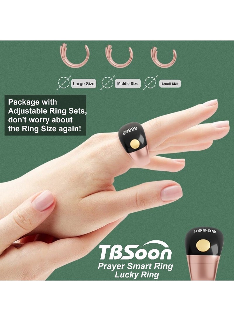Lightweight Prayer Smart Ring, Lucky Ring, Tasbih Counter, Large Battery, OLED Display,Digital Watch Ring,Tasbeeh Beads Ring,Electronic rosary,Forgiveness Ring, Ramadan Gift,Eid al-Fitr,Daily Wear & Gift Giving,for Man & Women,TBSoon iQIBLA Zikr Ring