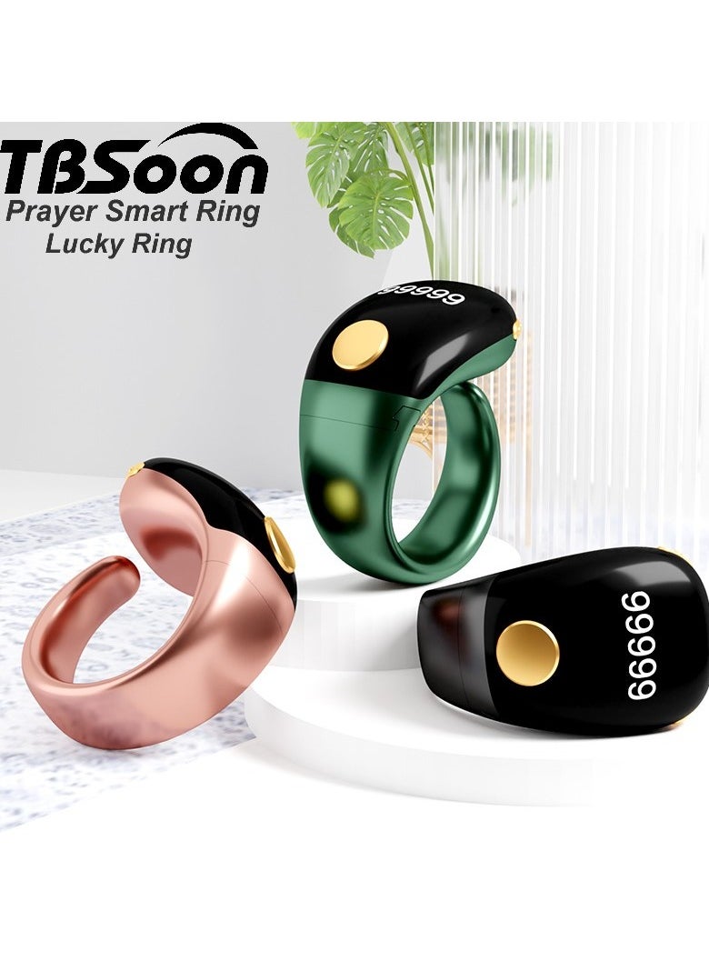 Lightweight Prayer Smart Ring, Lucky Ring, Tasbih Counter, Large Battery, OLED Display,Digital Watch Ring,Tasbeeh Beads Ring,Electronic rosary,Forgiveness Ring, Ramadan Gift,Eid al-Fitr,Daily Wear & Gift Giving,for Man & Women,TBSoon iQIBLA Zikr Ring