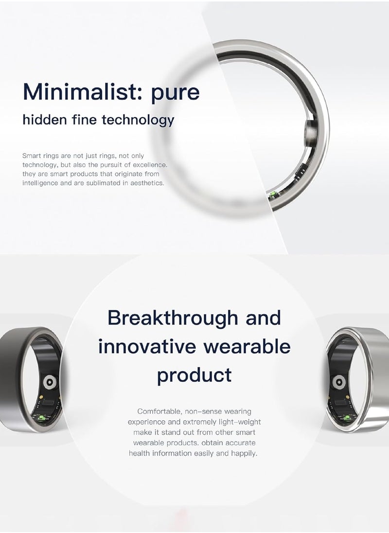Smart Rings, Men's and Women's Smart Rings Health Tracker, Heart Rate and Temperature Monitoring, Track Sleep, Exercise and Recovery