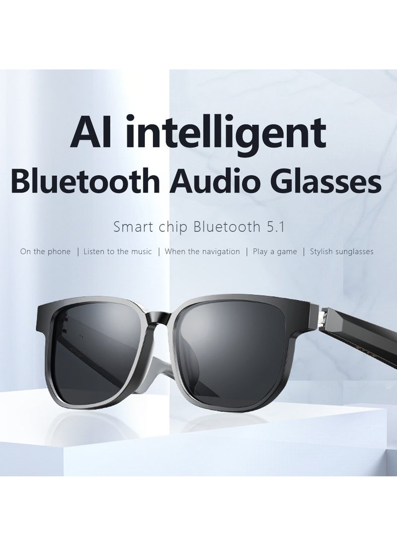 AI Smart Sunglasses with Speaker and Microphone, Anti-Blue Light UV400, Bluetooth Headset AI Audio Glasses
