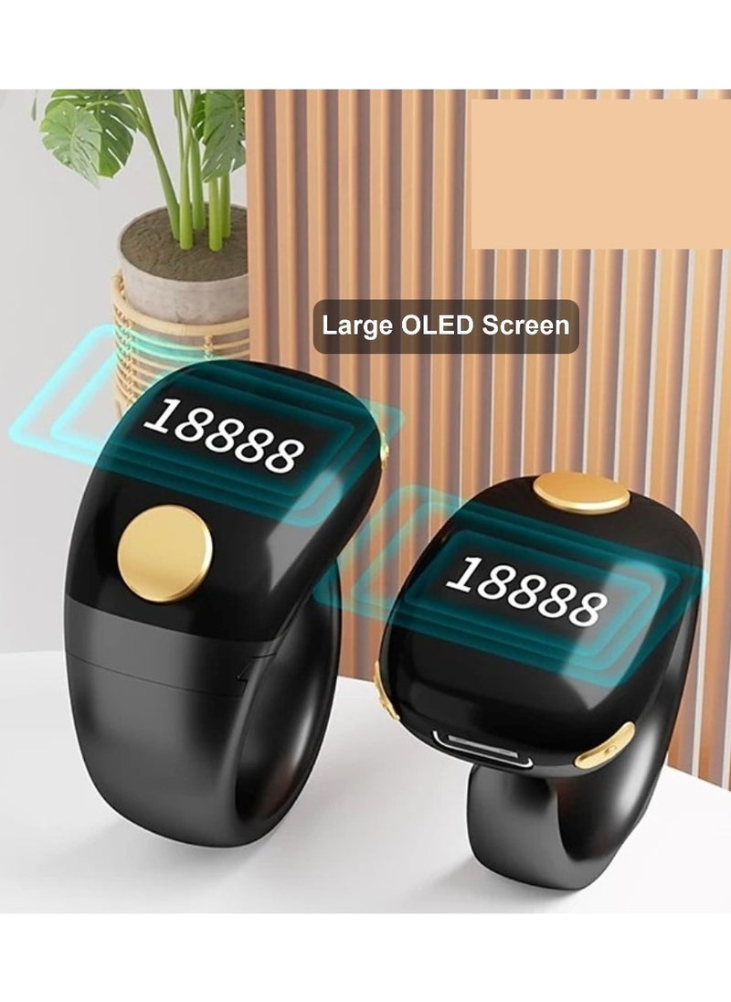 Lightweight Prayer Smart Ring, Lucky Ring, Tasbih Counter, Large Battery, OLED Display,Digital Watch Ring,Tasbeeh Beads Ring,Electronic rosary,Forgiveness Ring, Ramadan Gift,Eid al-Fitr,Daily Wear & Gift Giving,for Man & Women,TBSoon iQIBLA Zikr Ring