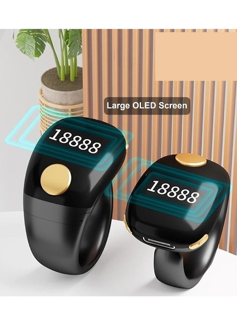 Lightweight Prayer Smart Ring, Lucky Ring, Tasbih Counter, Large Battery, OLED Display,Digital Watch Ring,Tasbeeh Beads Ring,Electronic rosary,Forgiveness Ring, Ramadan Gift,Eid al-Fitr,Daily Wear & Gift Giving,for Man & Women,TBSoon iQIBLA Zikr Ring