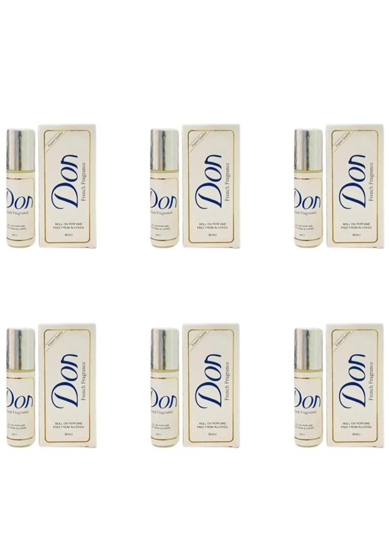French Fragrance Roll On Perfume 6ml 6 Pcs