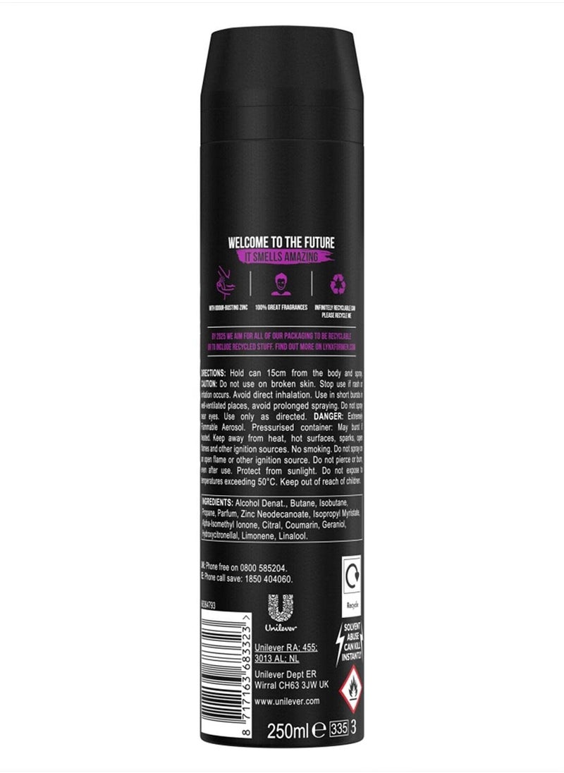 Excite Body Deodorant Spray Crisp Coconut And Black Pepper Scent 6x250ml
