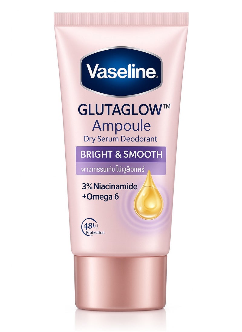 Vaseline GlutaGlow Bright & Smooth Underarm Serum Deodorant – Niacinamide + Omega 6, 48H Protection, Skin Smoothening Formula, 45ml