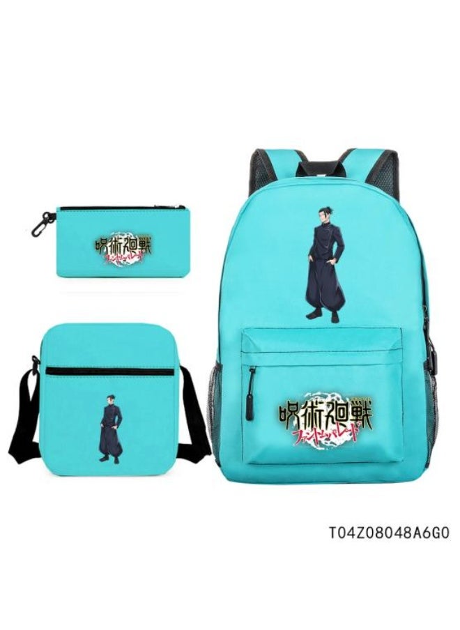 Exquisite anime backpack three-piece set, unique design sense, easy storage and stress-free - 382