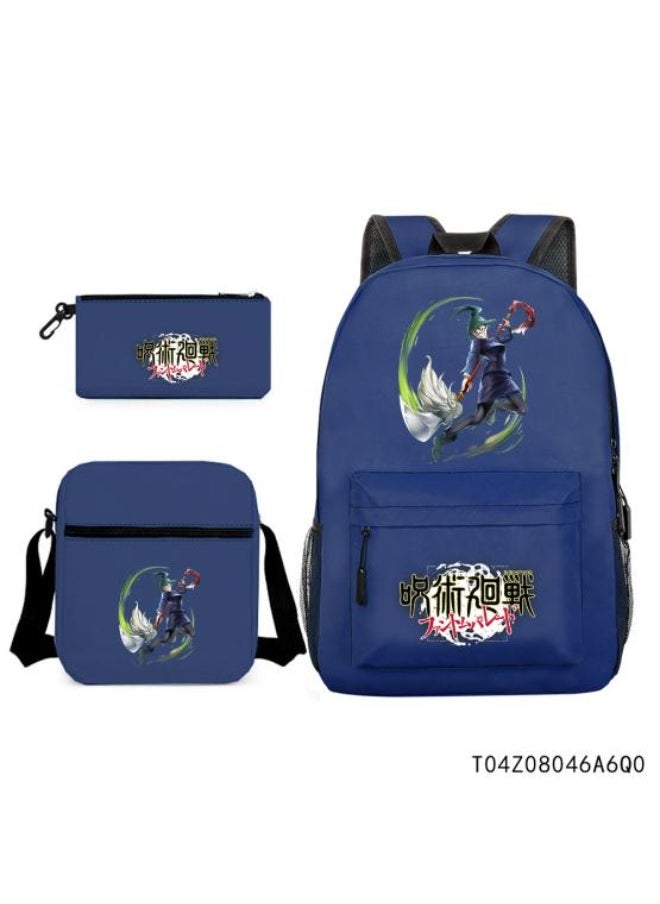 Exquisite anime backpack three-piece set, unique design sense, easy storage and stress-free - 368