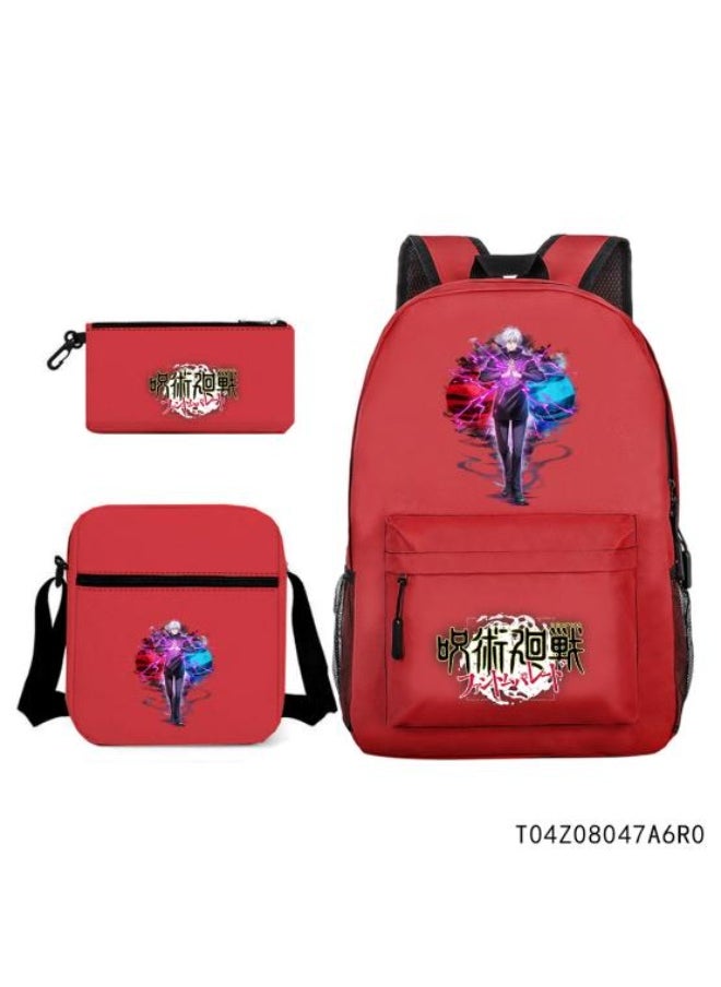 Exquisite anime backpack three-piece set, unique design sense, easy storage and stress-free - 377