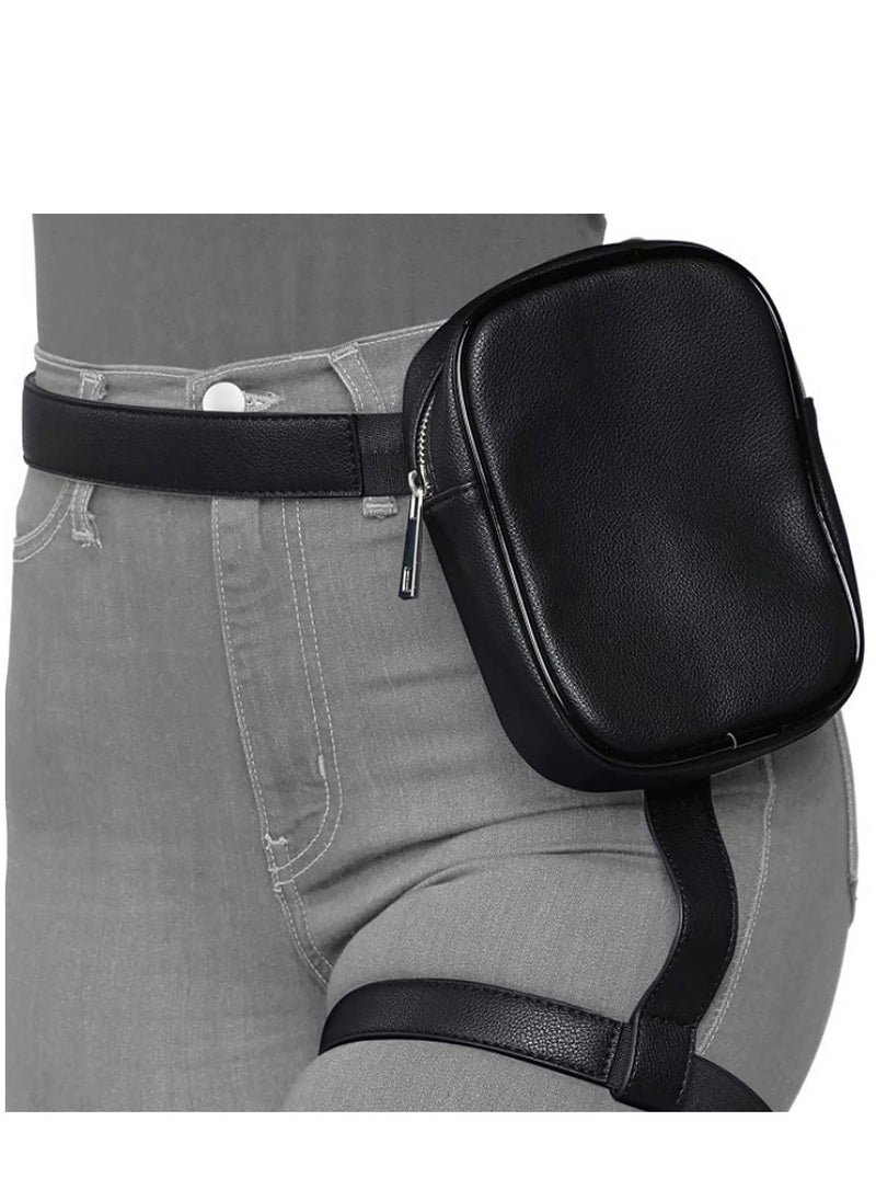 Drop Leg Bag Small Waterproof for Men Women Bike Riding Cycling Hiking Waist Pack Thigh Pouch Outdoor Travel Camping Casual Daypack(Black)