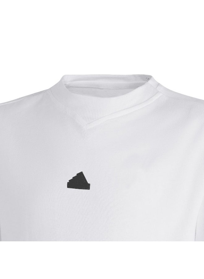 adidas U Fi 3S T White Training T-Shirts 7-8Y