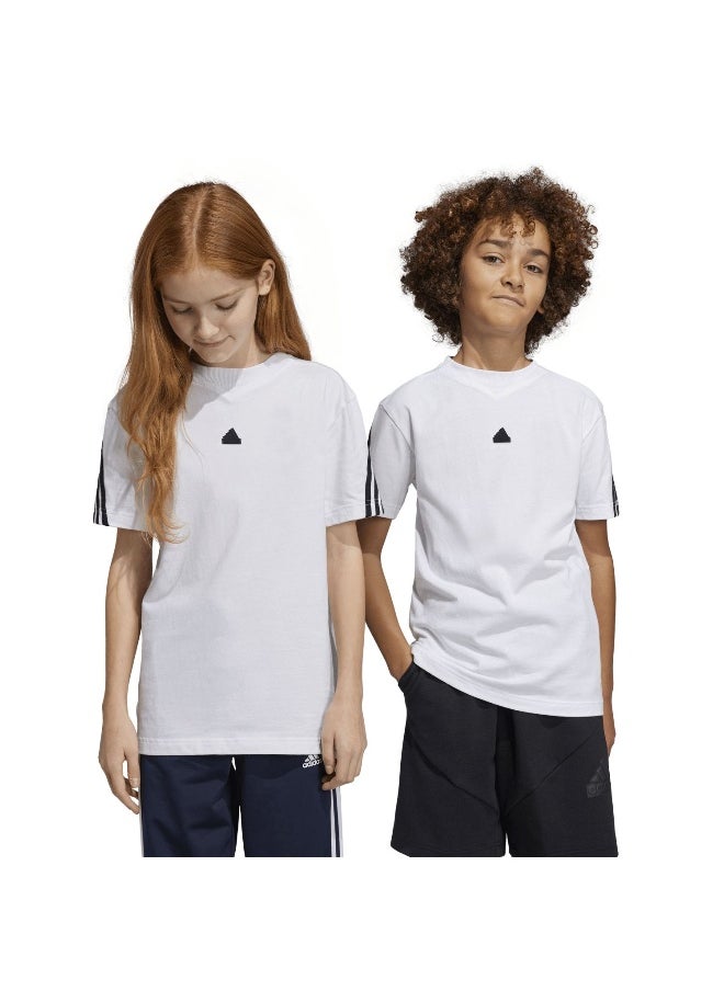 adidas U Fi 3S T White Training T-Shirts 7-8Y