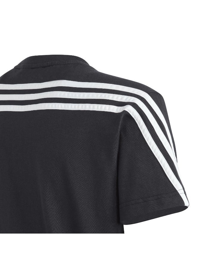adidas U Fi 3S T Black Training T-Shirts 7-8Y