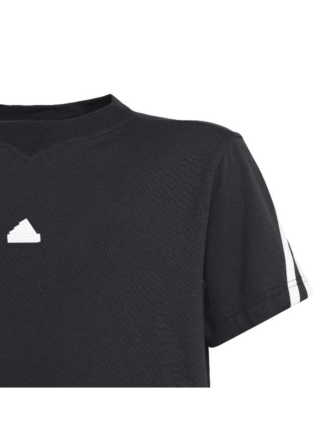 adidas U Fi 3S T Black Training T-Shirts 7-8Y
