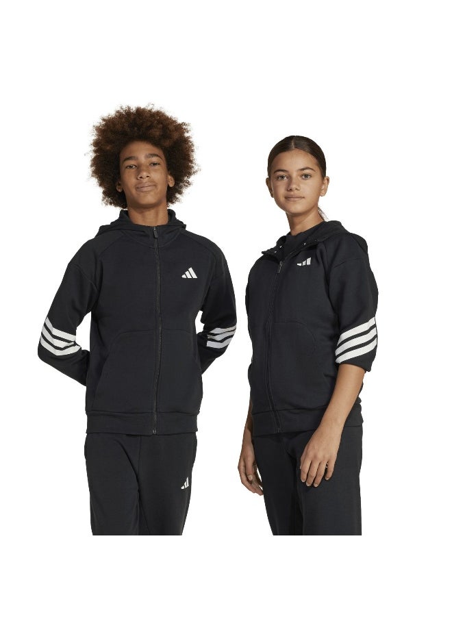 adidas future icons 3 stripes full zip track unisex hooded top