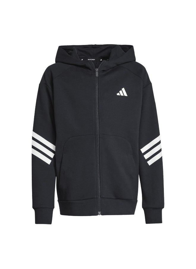 adidas future icons 3 stripes full zip track unisex hooded top