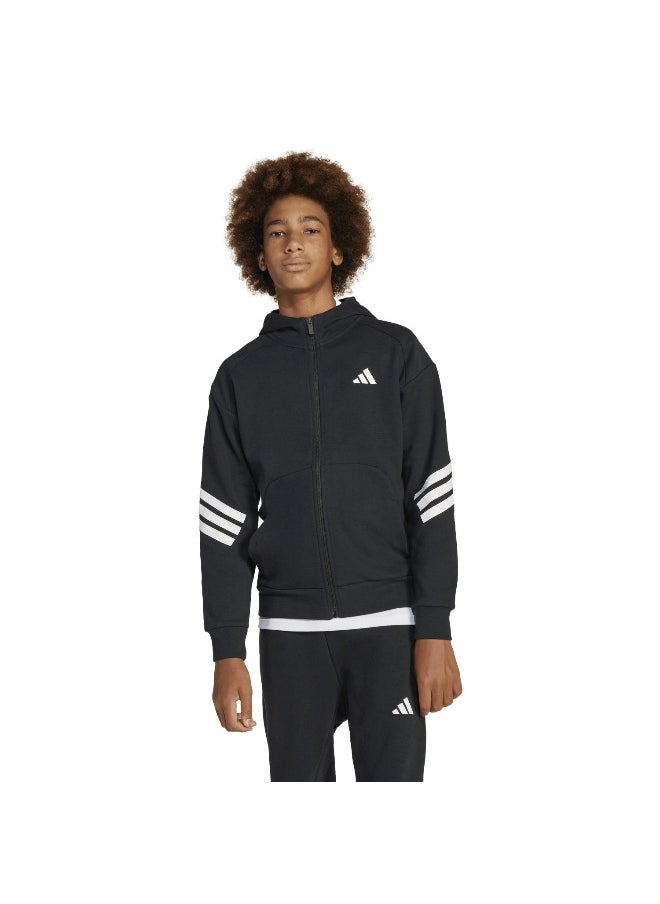 adidas future icons 3 stripes full zip track unisex hooded top