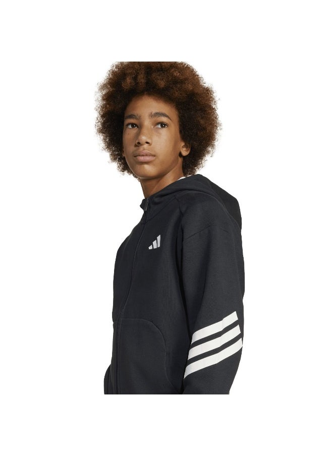 adidas future icons 3 stripes full zip track unisex hooded top