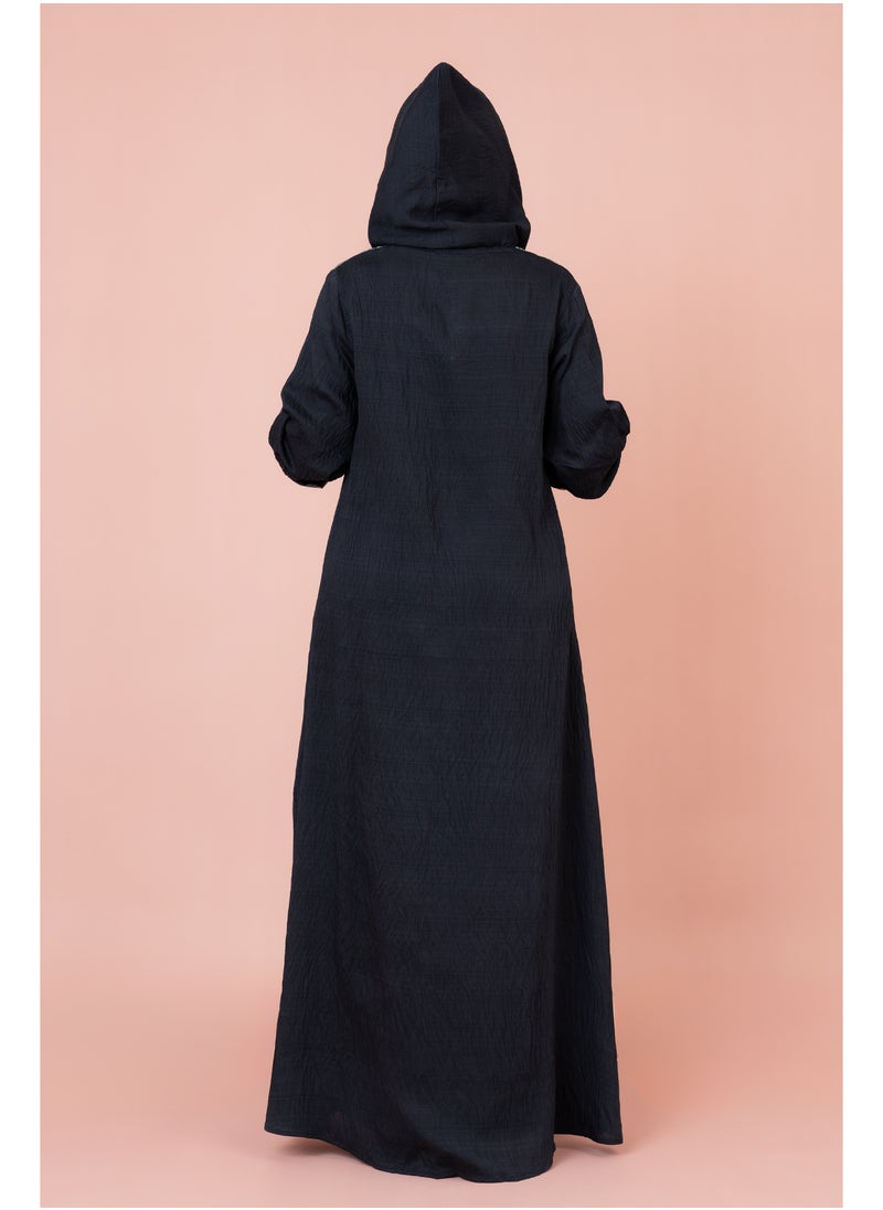 Hooded Leaf Print Jalabiya