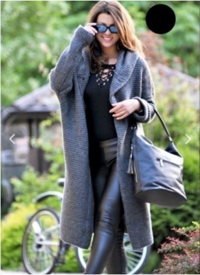 Solid Hooded Button Front Cardigan, Casual Long Sleeve Cardigan For Fall & Winter, Women's Clothing