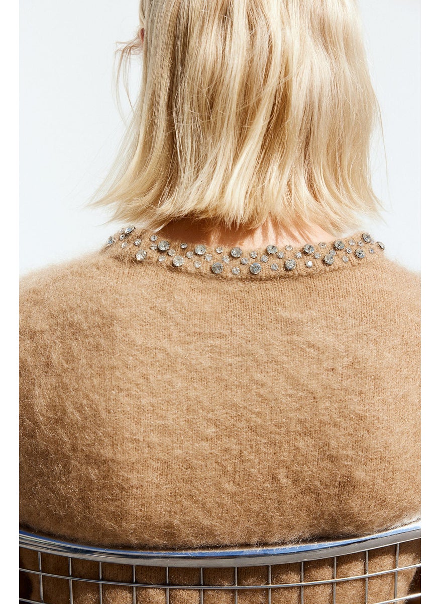 Embellished Mohair-Blend Top