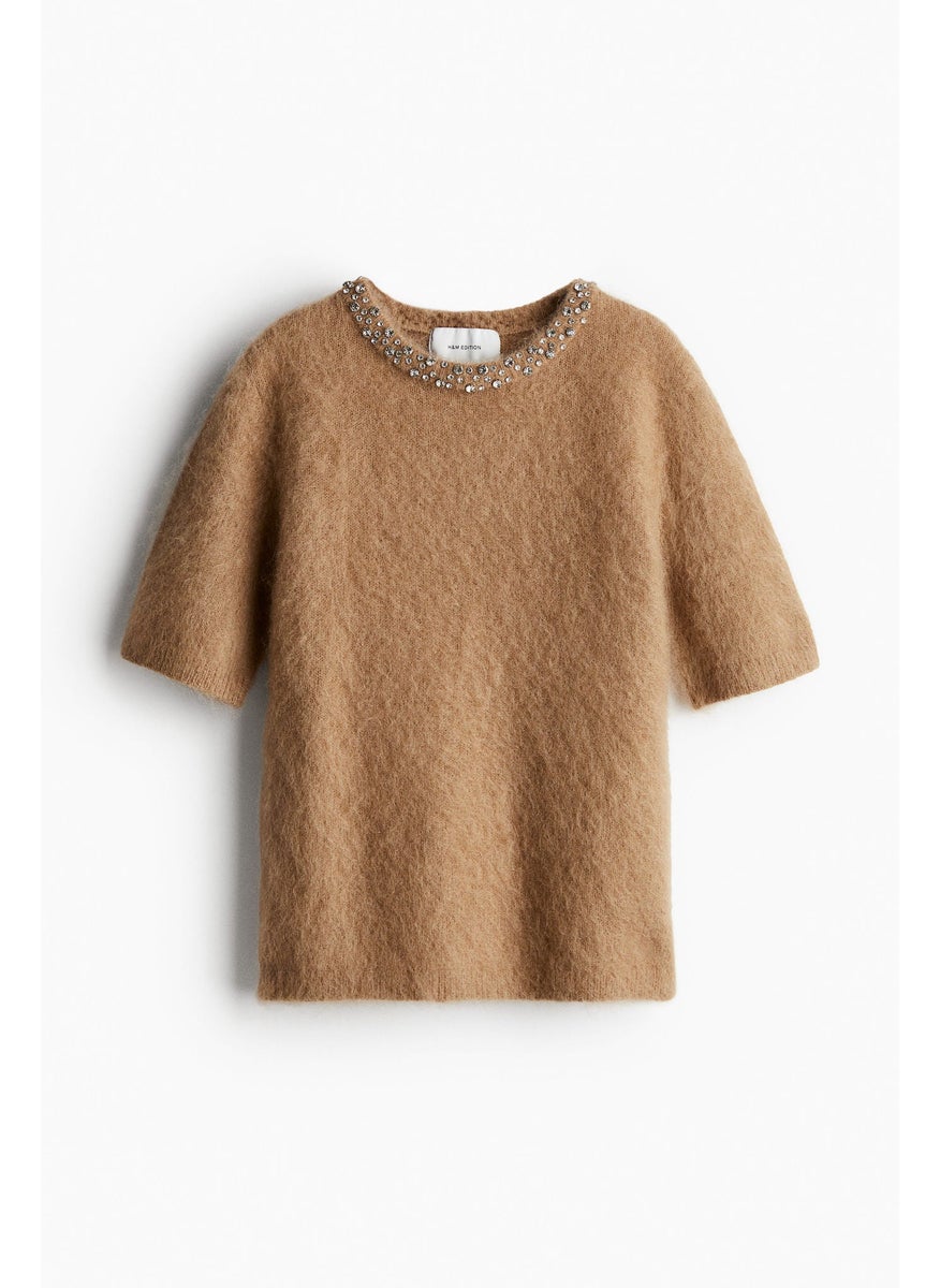 Embellished Mohair-Blend Top
