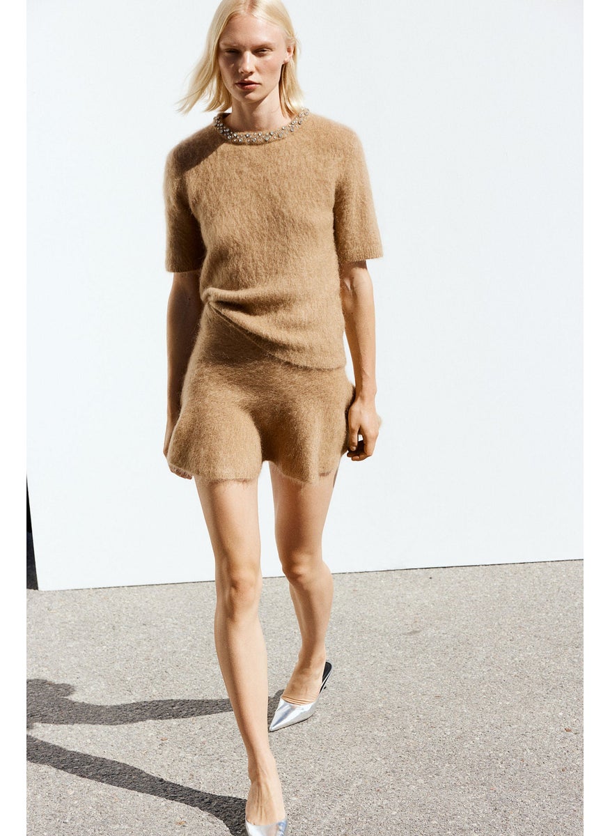 Embellished Mohair-Blend Top