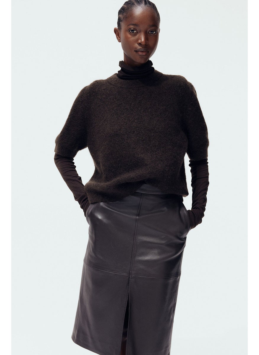 Short-Sleeved Mohair-Blend Top