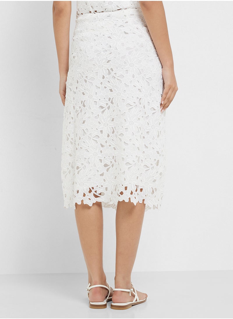 High Waist Calf Skirt