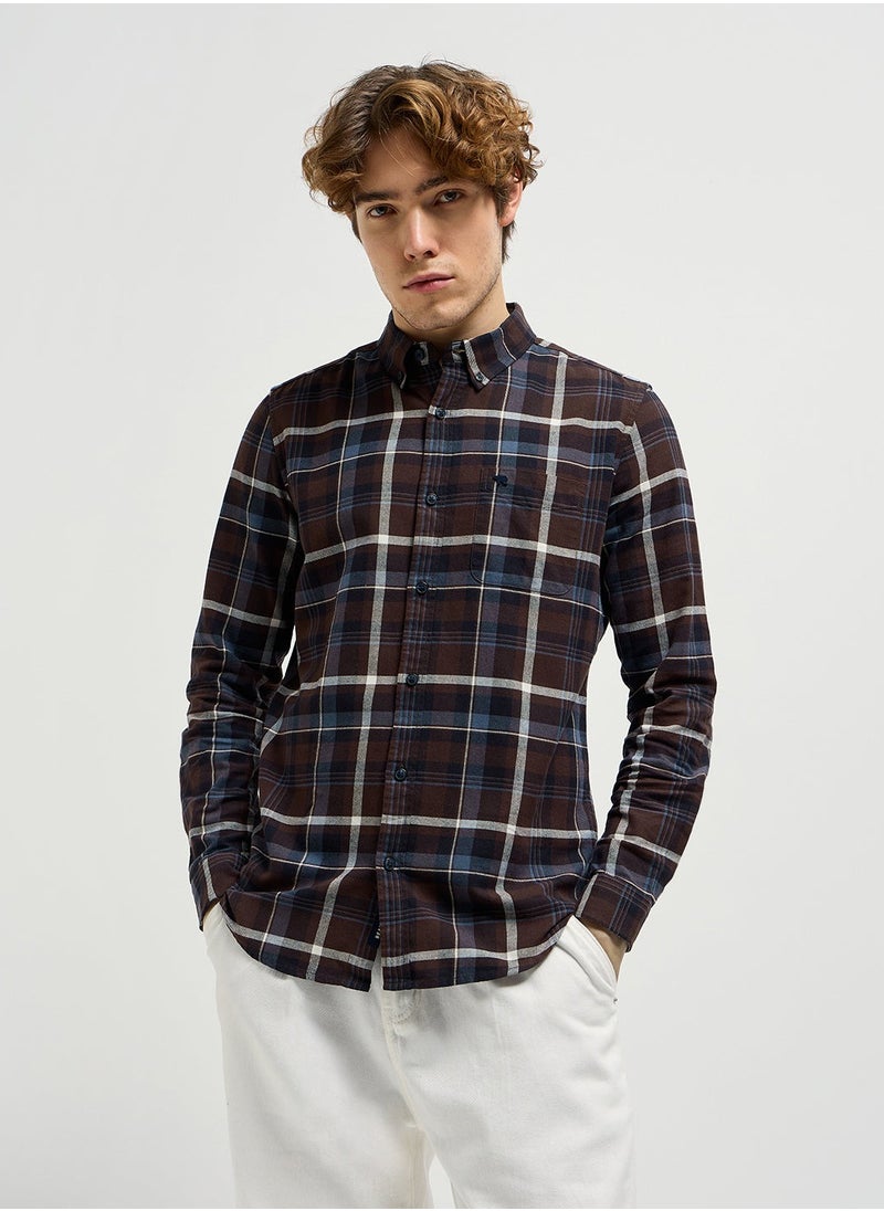 Cotton Shirt for Men | Slim Fit, Long Sleeve, Casual or Formal Button-Down | Soft, Breathable Fabric for Work, Everyday, & All-Season Wear in Stylish