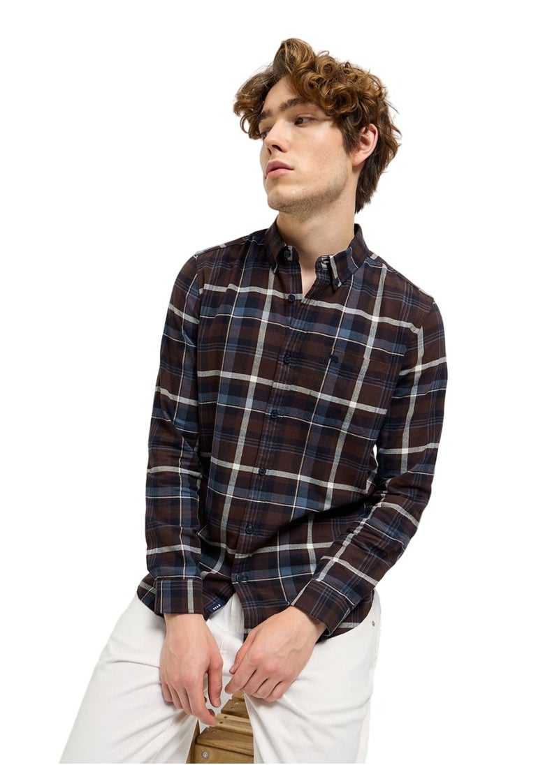 Cotton Shirt for Men | Slim Fit, Long Sleeve, Casual or Formal Button-Down | Soft, Breathable Fabric for Work, Everyday, & All-Season Wear in Stylish
