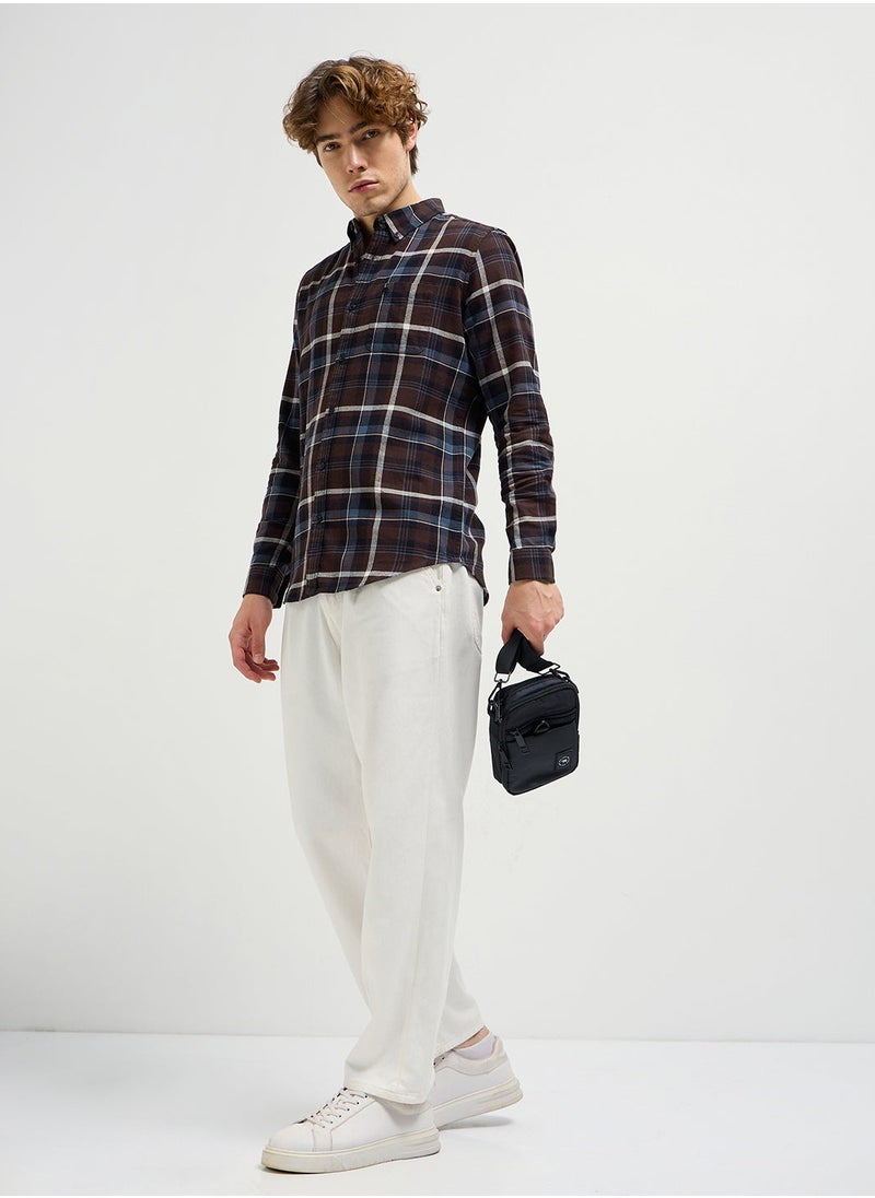 Cotton Shirt for Men | Slim Fit, Long Sleeve, Casual or Formal Button-Down | Soft, Breathable Fabric for Work, Everyday, & All-Season Wear in Stylish