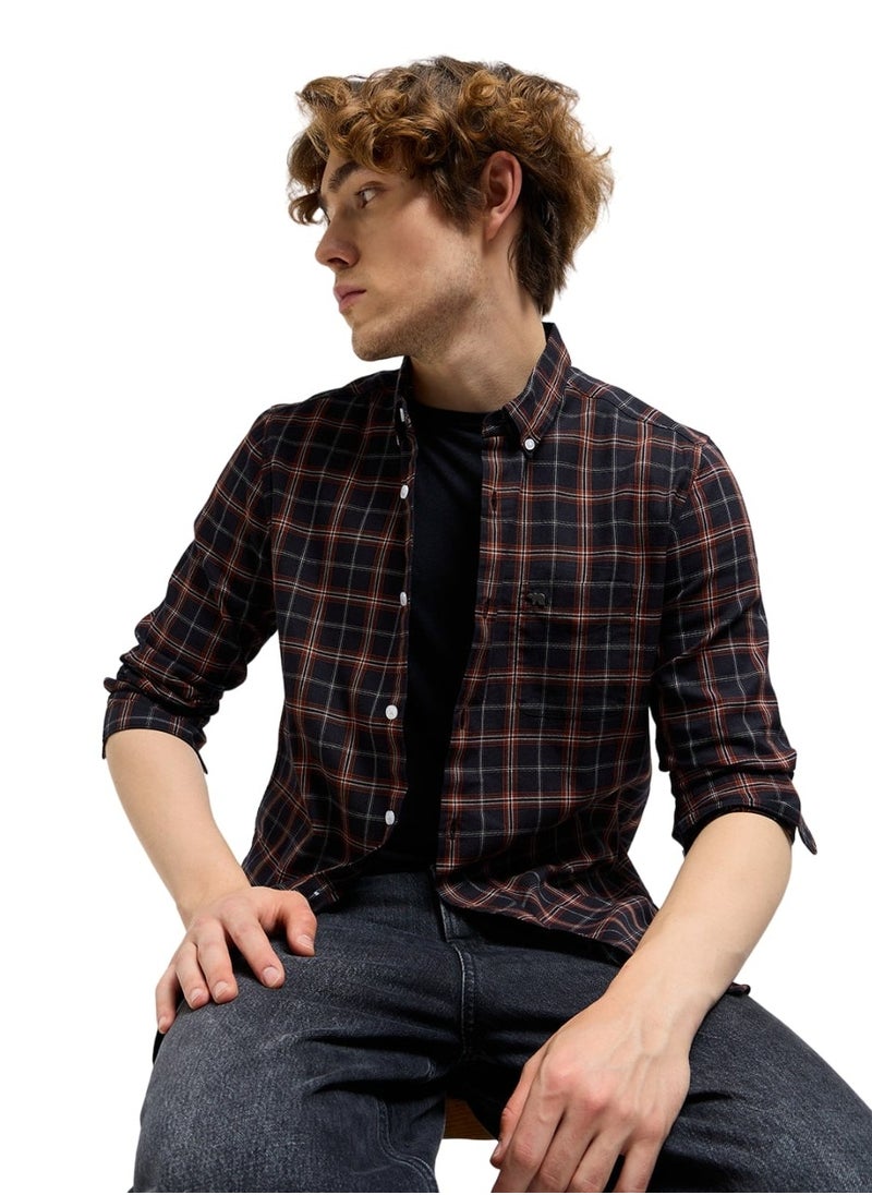 Cotton Shirt for Men | Slim Fit, Long Sleeve, Casual or Formal Button-Down | Soft, Breathable Fabric for Work, Everyday, & All-Season Wear in Stylish Colors