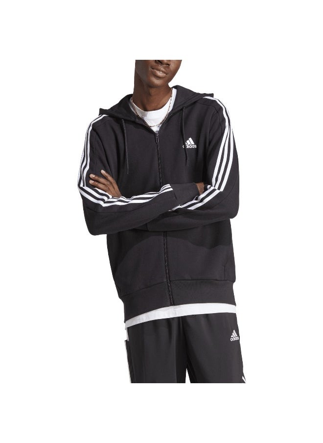 adidas M 3S Ft Fz Hd Black Training Track Tops 2XSS