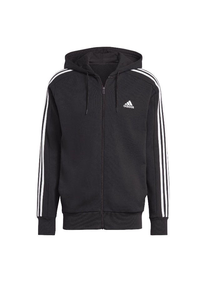adidas M 3S Ft Fz Hd Black Training Track Tops 2XSS