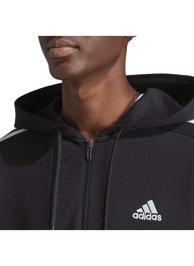 adidas M 3S Ft Fz Hd Black Training Track Tops 2XSS