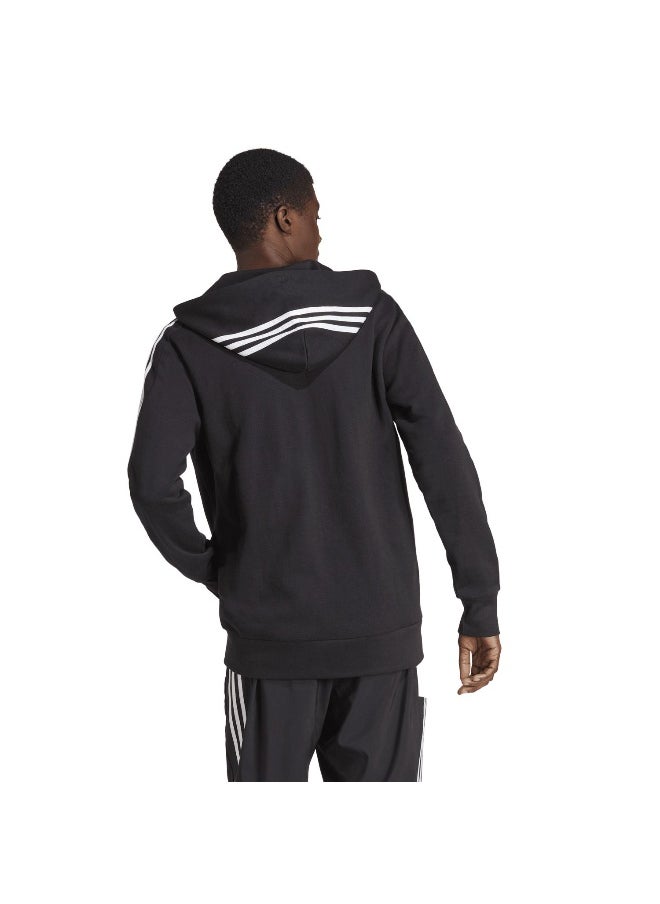 adidas M 3S Ft Fz Hd Black Training Track Tops 2XSS