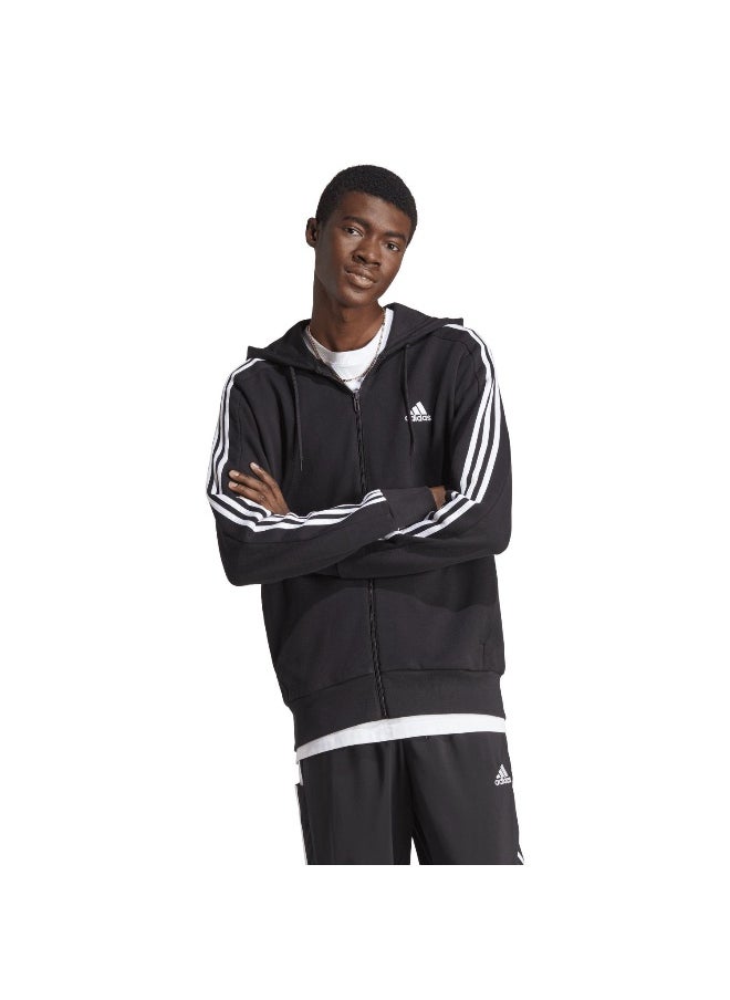 adidas M 3S Ft Fz Hd Black Training Track Tops 2XSS