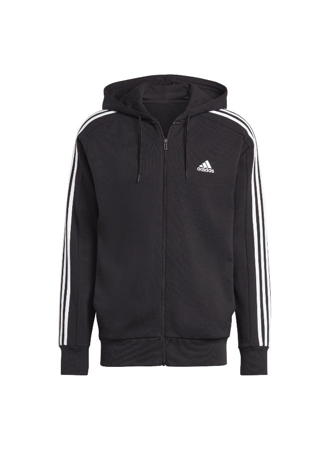 adidas M 3S Ft Fz Hd Black Training Track Tops 2XSS