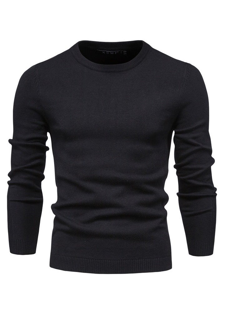 3pcs Men's Autumn And Winter Thickened Warm Skin-friendly Soft Sweater, Skinny Long Sleeve Crew Neck Warm Undershirts Tops