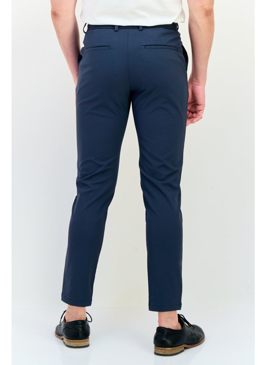 Men Carrot Fit Solid Dress Pants, Balsam Green