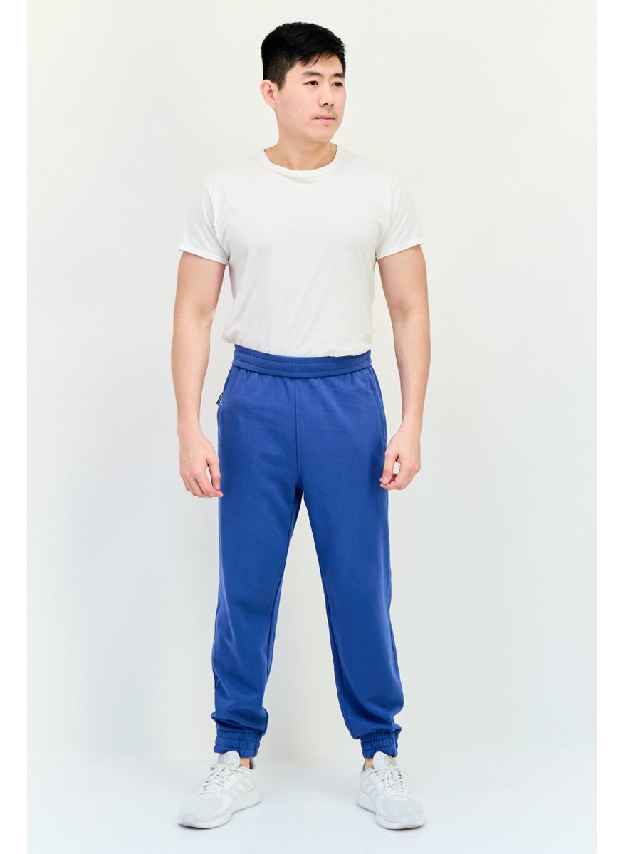 Men Regular Fit Solid Jogger Pants, Blue