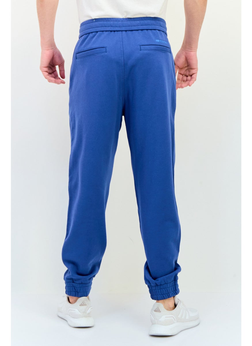 Men Regular Fit Solid Jogger Pants, Blue