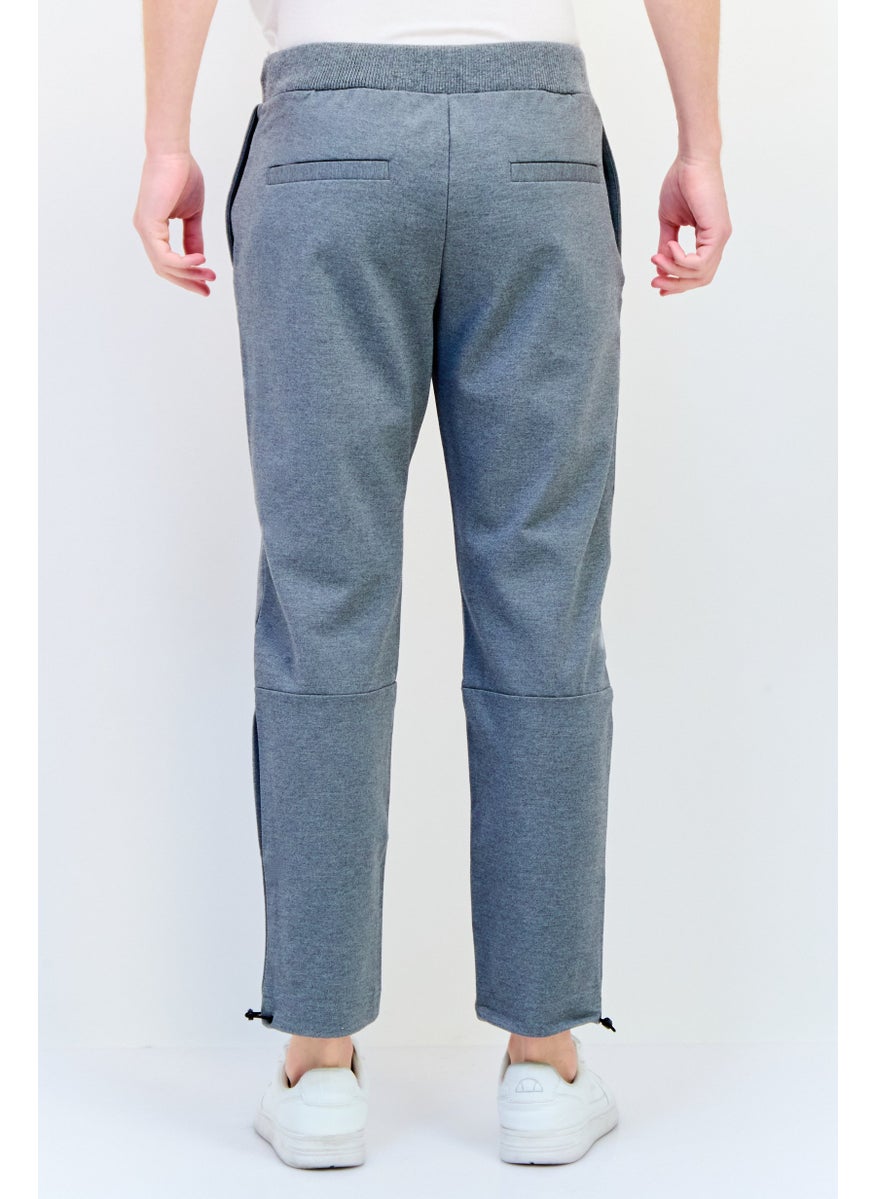 Men Cuffed Fit Brand Logo Sweatpants, Grey