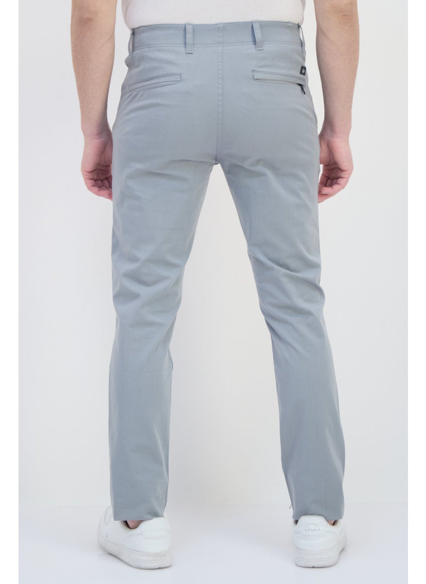 Men Skinny Fit Plain Chino Pants, Grey