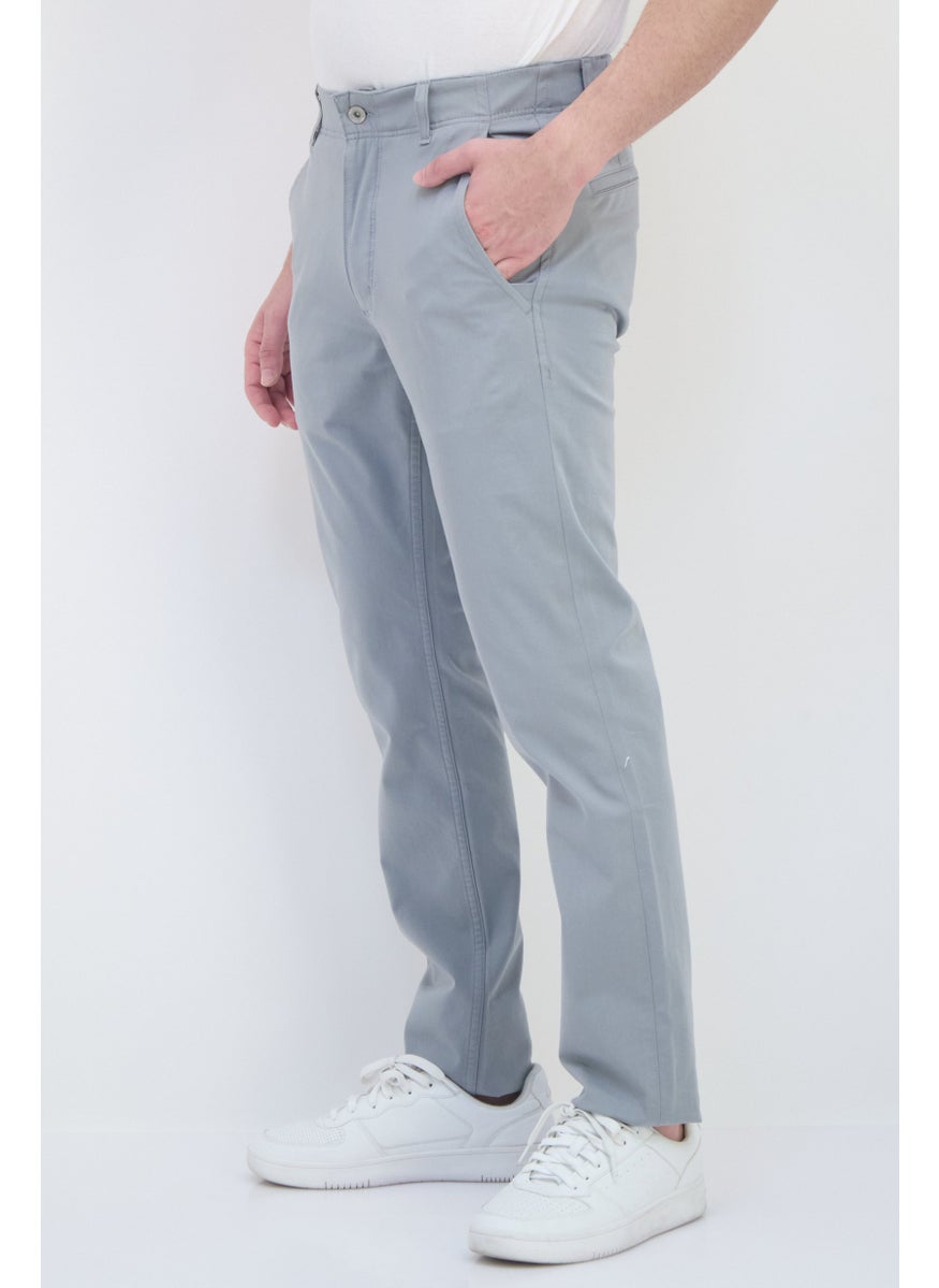 Men Skinny Fit Plain Chino Pants, Grey