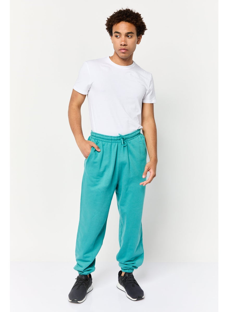 Men Regular Fit Solid Sweatpants, Slate Green