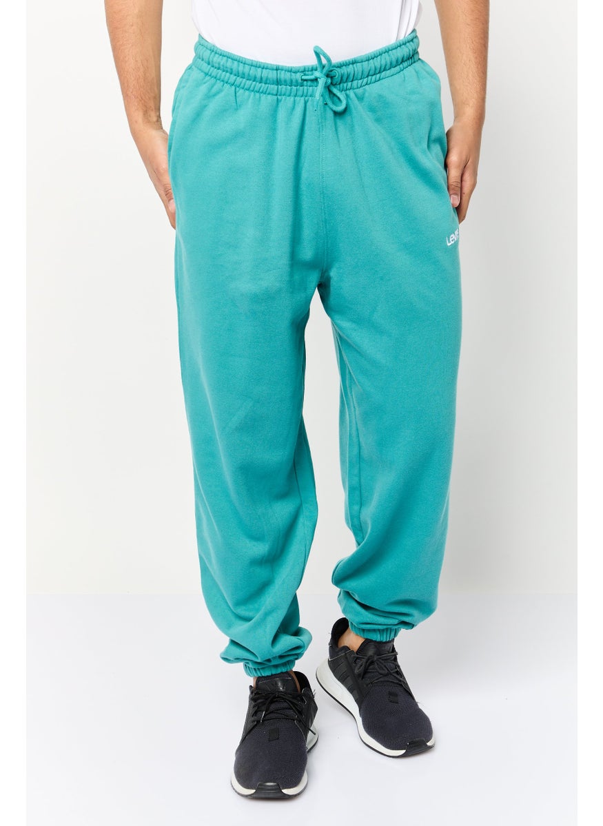 Men Regular Fit Solid Sweatpants, Slate Green