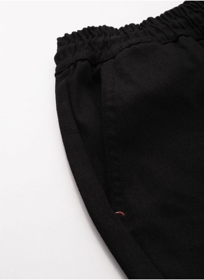 Men Slim Fit Solid Mid-Rise Stretchable Chino Joggers