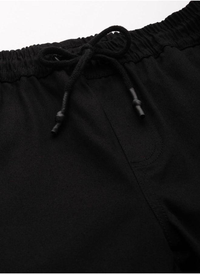 Men Slim Fit Solid Mid-Rise Stretchable Chino Joggers